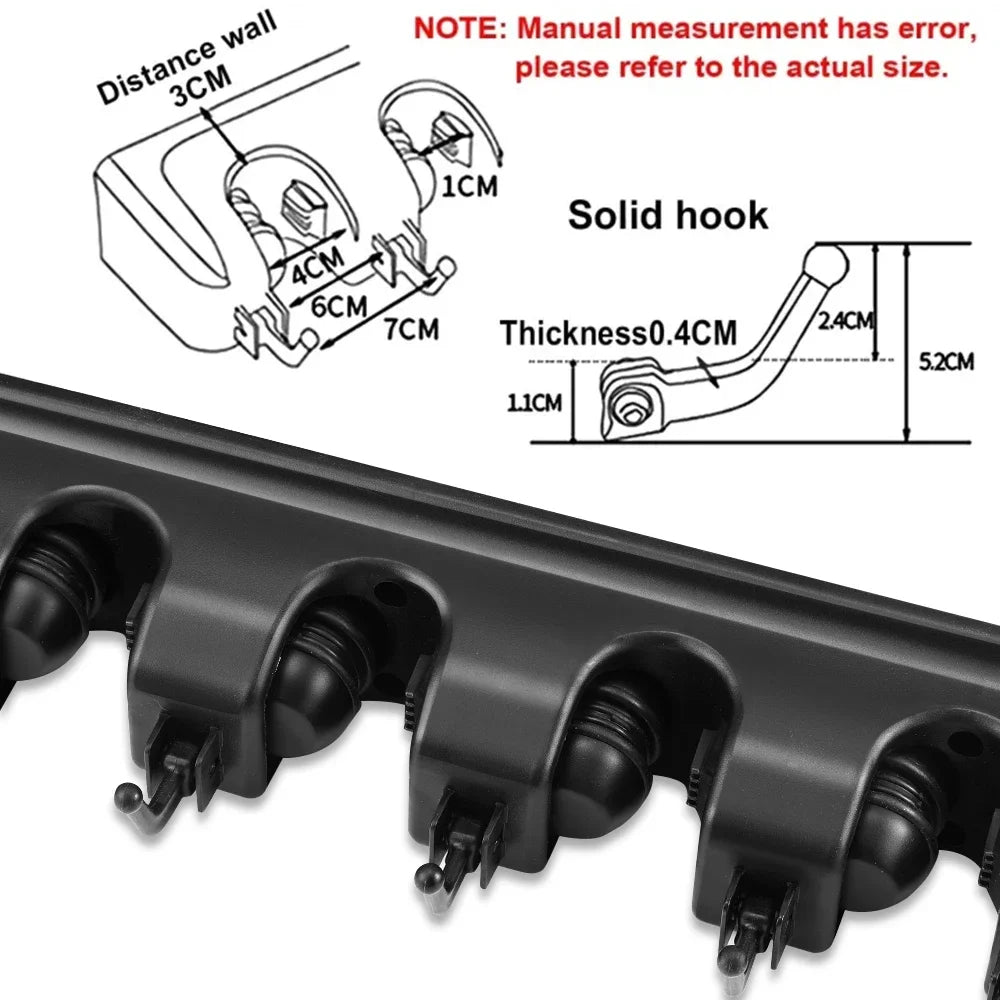 Broom Holder Wall Mount Mop Organizer Storage Tool Racks Stainless Steel Hooks Non-slip for Home Kitchen Garden Laundry Garage